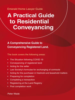 cover image of A Practical Guide to Residential Conveyancing